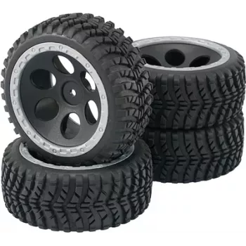 Reely 1:10 Ruedas completas para buggy Fighter diseño perforado negro 2 uds. (RE-6549732)