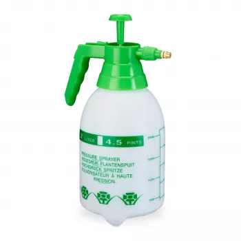 Relaxdays Pulverizador a presión, 2 L, blanco/verde (10030042)
