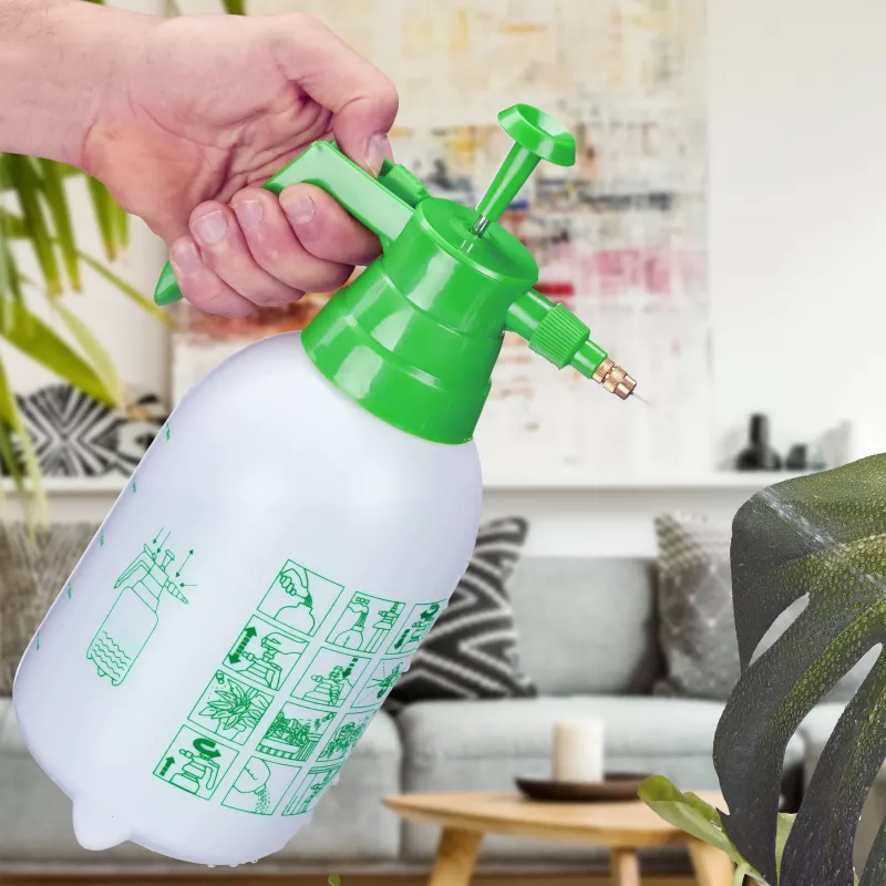 Relaxdays Pulverizador de presión con bomba, 2 L, blanco/verde (10030042)