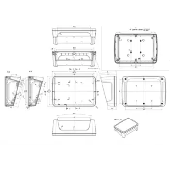 Bopla BoPad BOP 7.0 P-9005-SET Carcasa para pantalla 215 x 150 x 75,70 mm ABS negro (RAL 9005) 35107075.HMT1