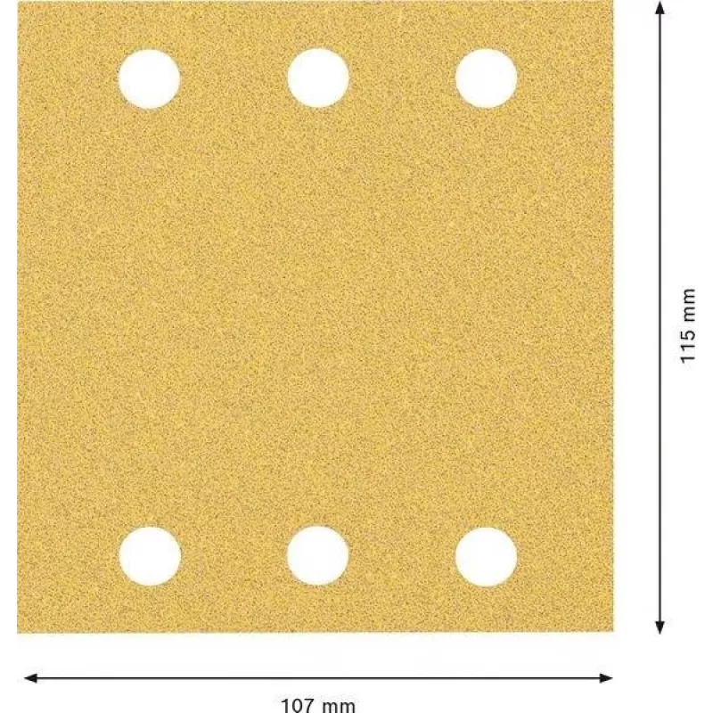 Bosch 2608901668 papel de lijar para lijadora orbital, set de 10 piezas, grano 60/120/180, 107 x 115 mm