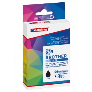 edding EDD-639 cartucho de tinta negro compatible para Brother LC3213BK 18-639