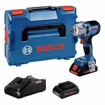 Bosch Professional GDS 18V-450 HC 06019K4003 atornillador de impacto de batería 18V con 2 baterías de 5,0Ah, cargador y L-BOXX
