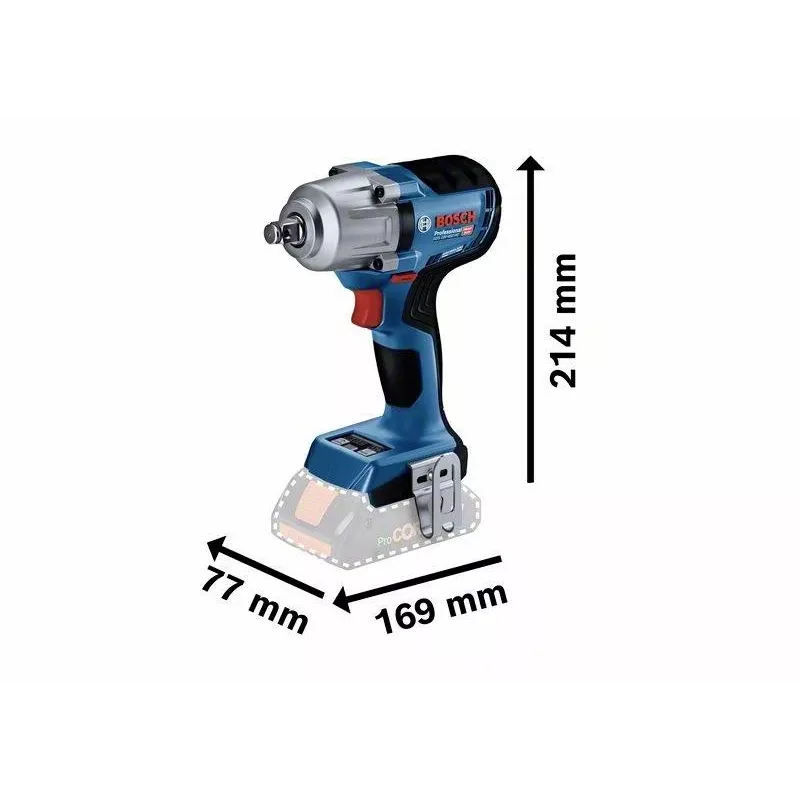 Bosch Professional GDS 18V-450 HC 06019K4003 atornillador de impacto de batería 18V con 2 baterías de 5,0Ah, cargador y L-BOXX