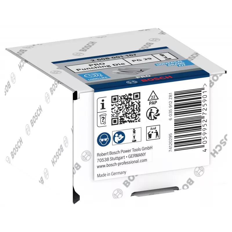 Bosch matriz de crimpado para terminales tubulares y conectores, 185 mm², hexagonal, para GKC 18V-16 2608001167