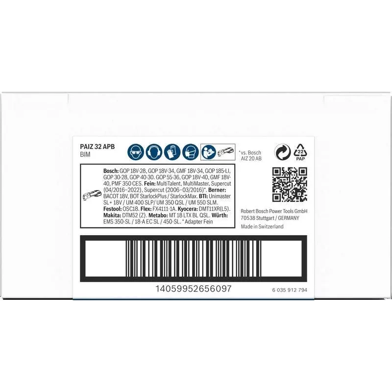 Bosch PRO PAIZ 32 APB hoja de sierra de inmersión 32x60 mm StarlockPlus bimetal 2608669130