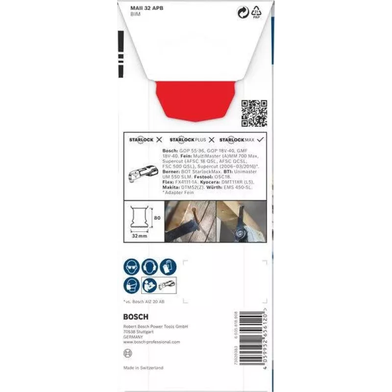 Bosch cuchilla multiuso bimetal 32 mm StarlockPlus hoja de sierra de inmersión 2608669133