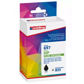 edding EDD-697 cartucho de tinta negro compatible con HP 912XL (3YL84AE)