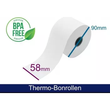 ARTDEV rollo de papel térmico 58 mm x 90 mm x 25,4 mm enrollado interior blanco ADT589025-WI