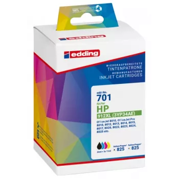 Edding 18-701 cartuchos de tinta compatibles multipack para HP 912XL, negro/cian/magenta/amarillo