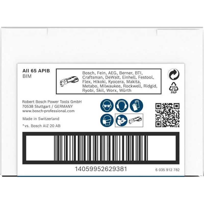 Bosch PRO AII 65 APIB hoja de sierra de inmersión 65x40 mm para madera y metal, StarlockPlus/Max 2608669081
