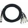 BlueLAN cable breakout Direct Attach QSFP+ 40GBASE-CR4 a 4x10GBASE-CR SFP+ pasivo compatible con H3C LSWM1QSTK4, 3 m, AWG30 LSWM1QSTK4-BL