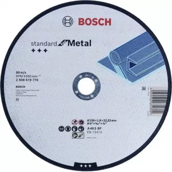 Bosch Standard for Metal 2608619769 Disco de corte 180 mm x 3 mm x 22,23 mm, óxido de aluminio, 1 ud.