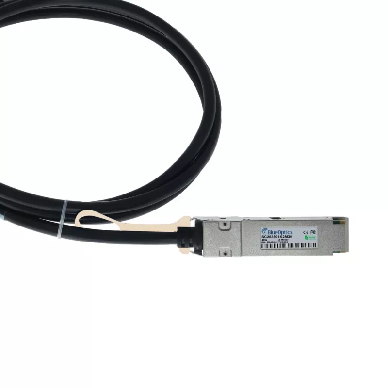 BLUELAN QSFP-4X10G-C2M-BL Cable breakout Direct Attach pasivo compatible con Alcatel-Lucent 40G QSFP a 4x10G SFP+, 2m