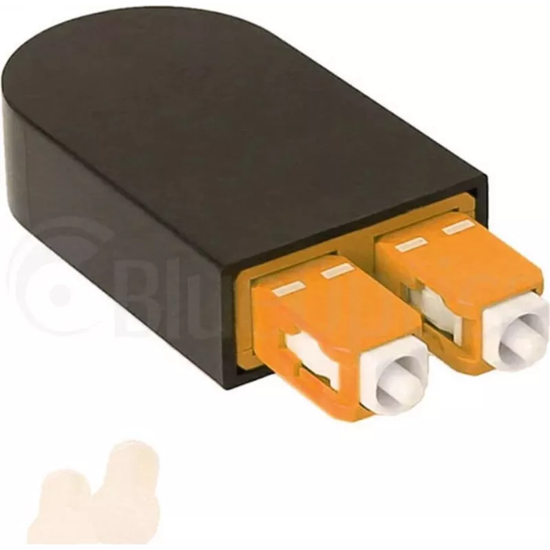 BLUELAN BlueOptics Adaptador loopback de fibra óptica OM2 50/125µm multimodo SC/UPC dúplex férula cerámica -40°C a +85°C (BOLBSCOM2)