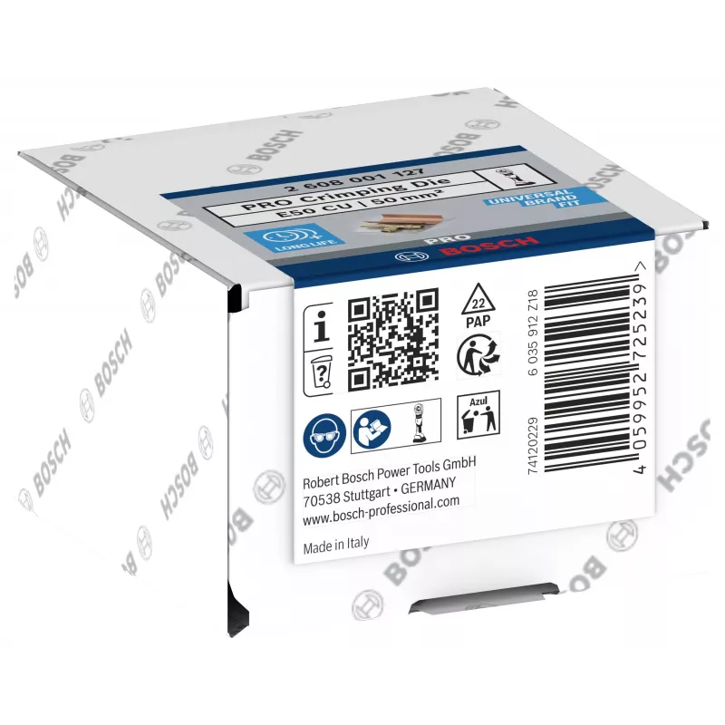 Bosch 2608001127 Matriz de crimpado para terminales de tubo y conectores, 50 mm², perfil hexagonal