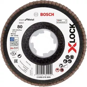 Bosch Accessories 2608619805 Disco de corte X-LOCK Expert for Inox, 125 mm x 1,0 mm, grano 60, acero inoxidable, 1 ud.