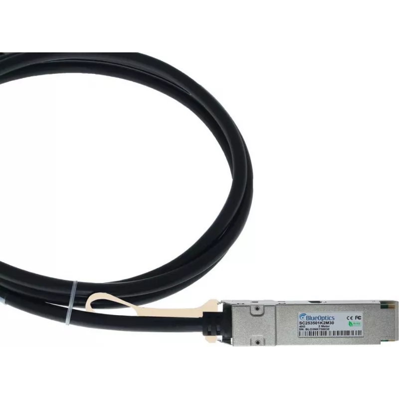 BlueLAN Cable breakout Direct Attach pasivo QSFP+ 40G a 4x10G SFP+, 2 m, AWG30, compatible con NVIDIA (MCC1V30A-002-BL)