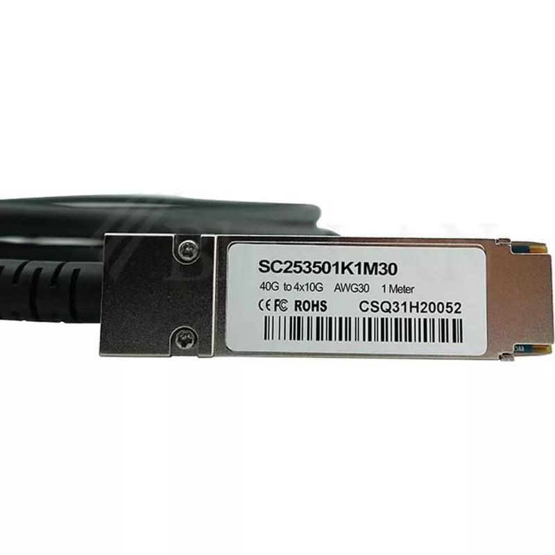 BlueLAN LSWM1QSTK3-BL cable breakout Direct Attach pasivo QSFP 40GBASE-CR4 a 4x10GBASE-CR SFP+, 1m, AWG30