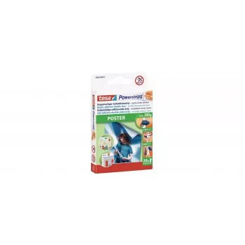tesa 58003 Powerstrips Tiras adhesivas para pósteres, 60 uds., blanco, montaje sin daños 58003-00500-04