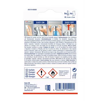 Tesa Powerstrips Waterproof XL Tiras adhesivas para hasta 9 kg, blanco, 9 tiras 40519-00000-00