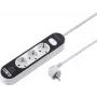 Sygonix SY-4538534 Regleta de enchufes con interruptor, 3 tomas, blanco/negro, Schuko, 1,5 m