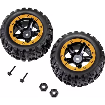 Reely RE-6904695 Juego de ruedas off-road 1:10 (2 uds., 87 mm, hexágono de 12 mm, negro)