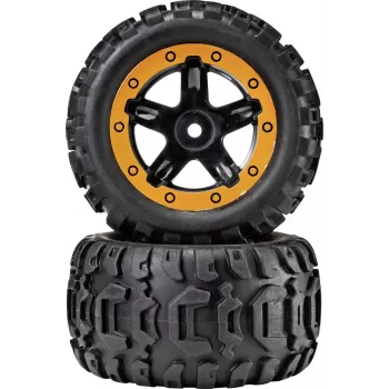 Reely RE-6904695 Juego de ruedas off-road 1:10 (2 uds., 87 mm, hexágono de 12 mm, negro)