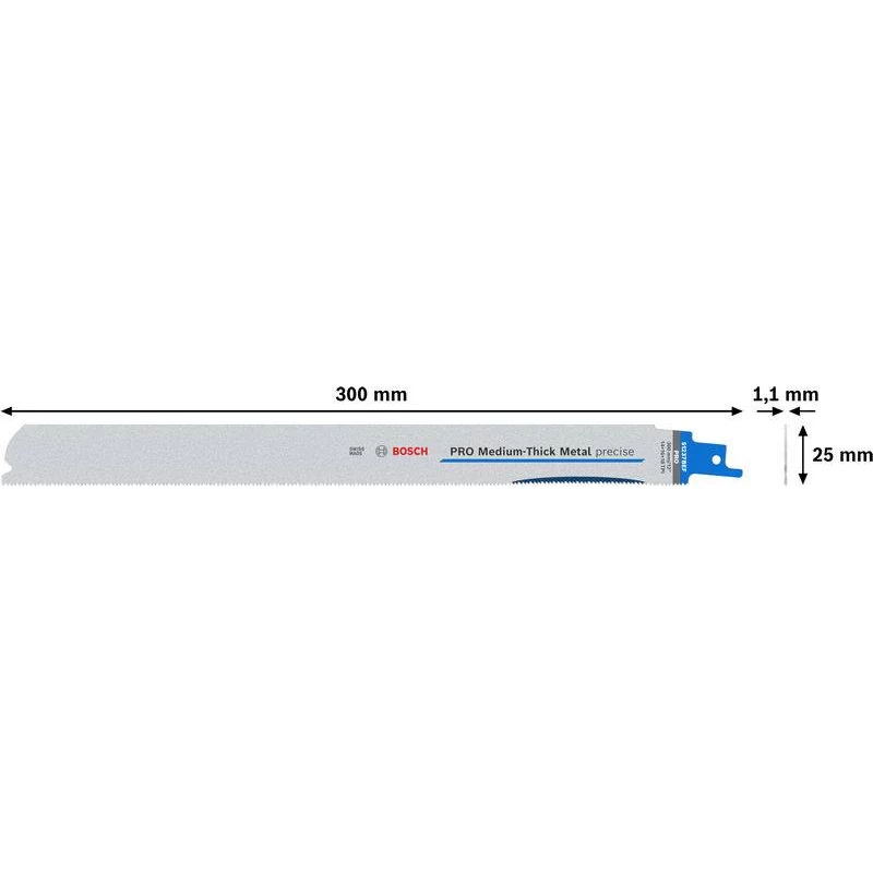 Bosch PRO Medium-Thick Metal hoja de sierra sable precisa S1237BEF, 300 mm, pack de 5 2608658996