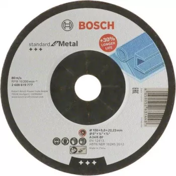 Bosch Standard for Metal disco de desbaste 125 x 6,0 mm centro abombado Type 27 óxido de aluminio 2608619777