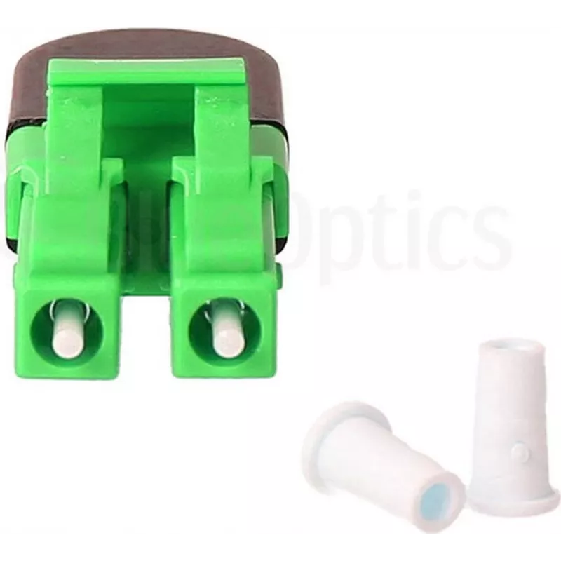 BLUELAN BlueOptics adaptador loopback de fibra óptica OM5 50/125µm multimodo LC/UPC dúplex, verde lima, férula de cerámica, -40°C a +85°C (BOLBLCOM5)