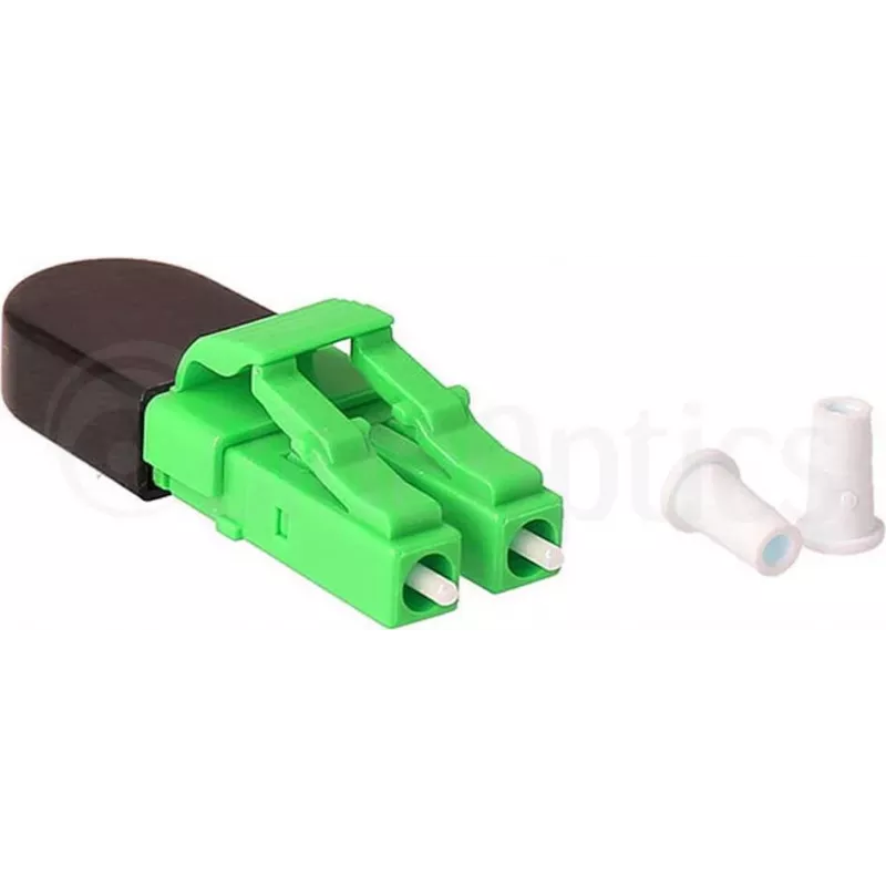 BLUELAN BlueOptics adaptador loopback de fibra óptica OM5 50/125µm multimodo LC/UPC dúplex, verde lima, férula de cerámica, -40°C a +85°C (BOLBLCOM5)
