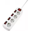 Sygonix SY-4535068 adaptador de enchufe Schuko con interruptor, blanco, 16 A, 3680 W, protección infantil
