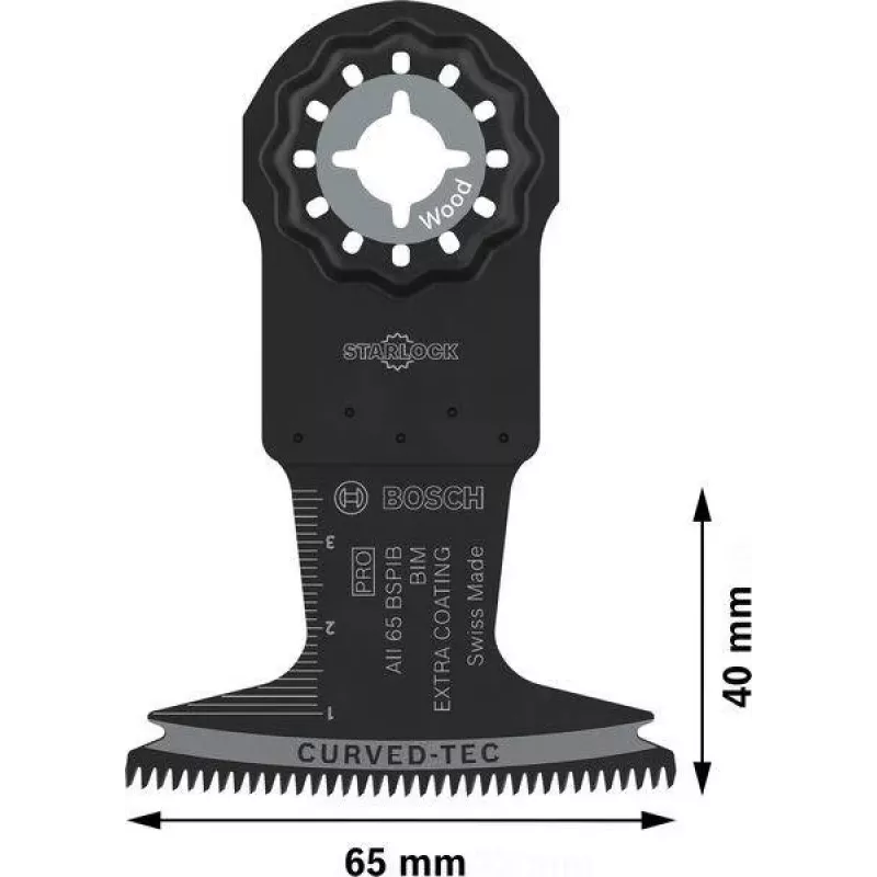 Bosch Expert for MultiMaterial hoja de sierra de inmersión PRO AII 65 BSPIB, StarlockPlus, 65 x 40 mm, bimetal 2608669085