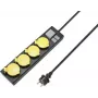 SYGONIX RF-4737806 Regleta con interruptor, 6 tomas Schuko, cable de 1,5 m, negro/amarillo
