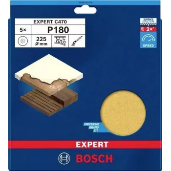 Bosch Expert M480 Discos de lija para pladur P180 225 mm pack de 5 2608901674
