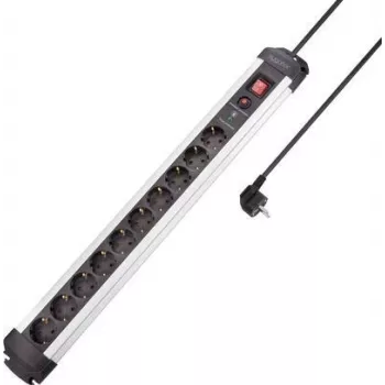 SYGONIX SY-4755616 Regleta con protección contra sobretensiones plateado negro 6 tomas Schuko 1,5 m