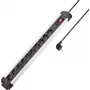 SYGONIX SY-4755616 Regleta con protección contra sobretensiones plateado negro 6 tomas Schuko 1,5 m