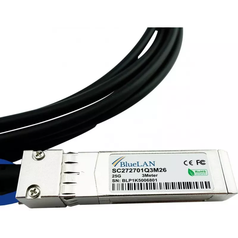 BlueLAN 980-9I63V-00A005 Cable de cobre direct attach SFP28 25G compatible, 5 m, pasivo 980-9I63V-00A005-BL