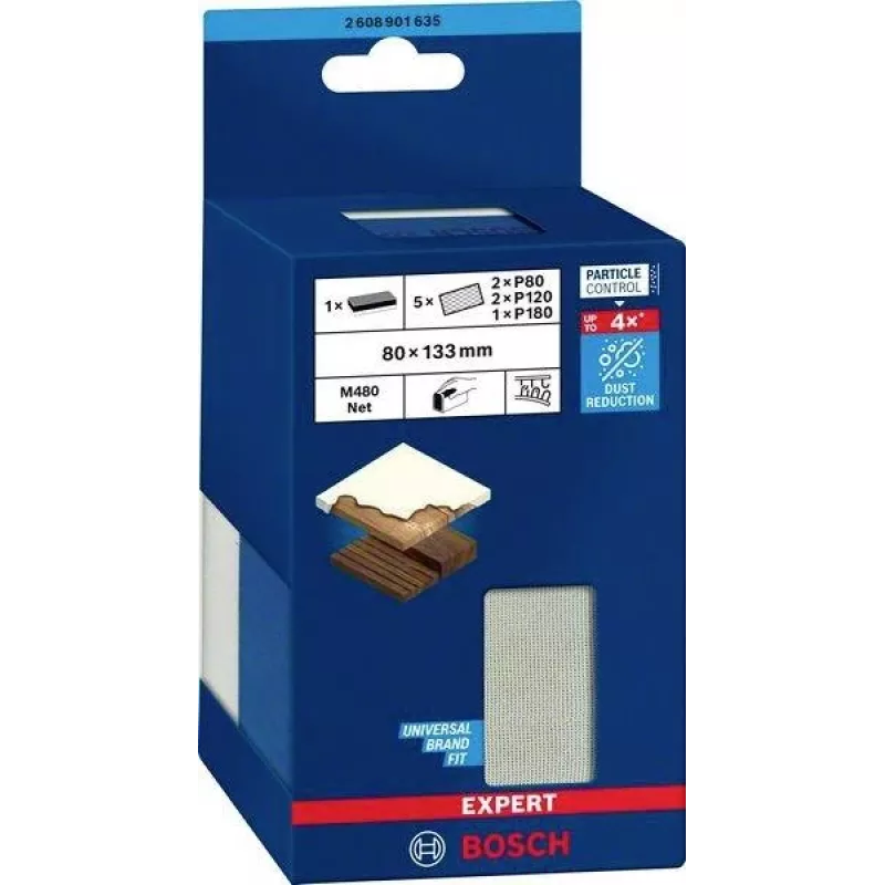 Bosch EXPERT M480 Taco de lijado manual 133 x 80 mm para granos 80/120/180 2608901746