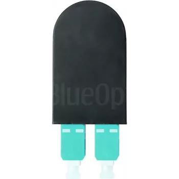 BLUELAN BlueOptics Adaptador loopback de fibra óptica OM3 50/125µm multimodo SC/UPC dúplex, aqua/turquesa, férula de cerámica, -40°C a +85°C (BOLBSCOM3)
