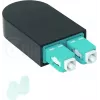 BLUELAN BlueOptics Adaptador loopback de fibra óptica OM3 50/125µm multimodo SC/UPC dúplex, aqua/turquesa, férula de cerámica, -40°C a +85°C (BOLBSCOM3)