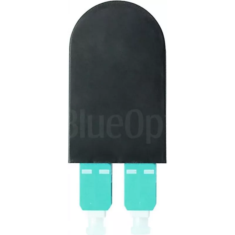 BLUELAN BlueOptics Adaptador loopback de fibra óptica OM3 50/125µm multimodo SC/UPC dúplex, aqua/turquesa, férula de cerámica, -40°C a +85°C (BOLBSCOM3)