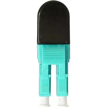 BLUELAN BlueOptics Adaptador loopback de fibra óptica multimodo OM3 LC/UPC dúplex, aqua, férula de cerámica, -40°C a +85°C BOLBLCOM3