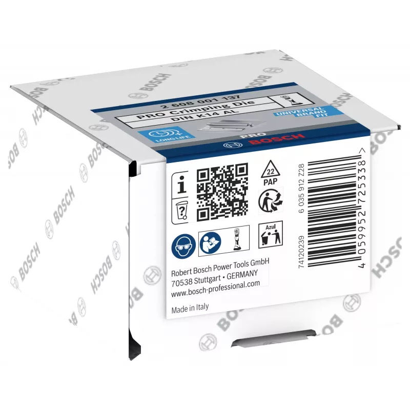 Bosch 2608001137 Matriz de crimpado para terminales de tubo y conectores, 35 mm², perfil hexagonal