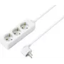 SYGONIX SY-4890980 Regleta de enchufes Schuko 6 tomas blanca, cable de 1,5 m, sin interruptor, protección infantil