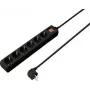 SYGONIX SY-4891006 Regleta de enchufes Schuko 6 tomas con interruptor iluminado, cable de 1,5 m, negra