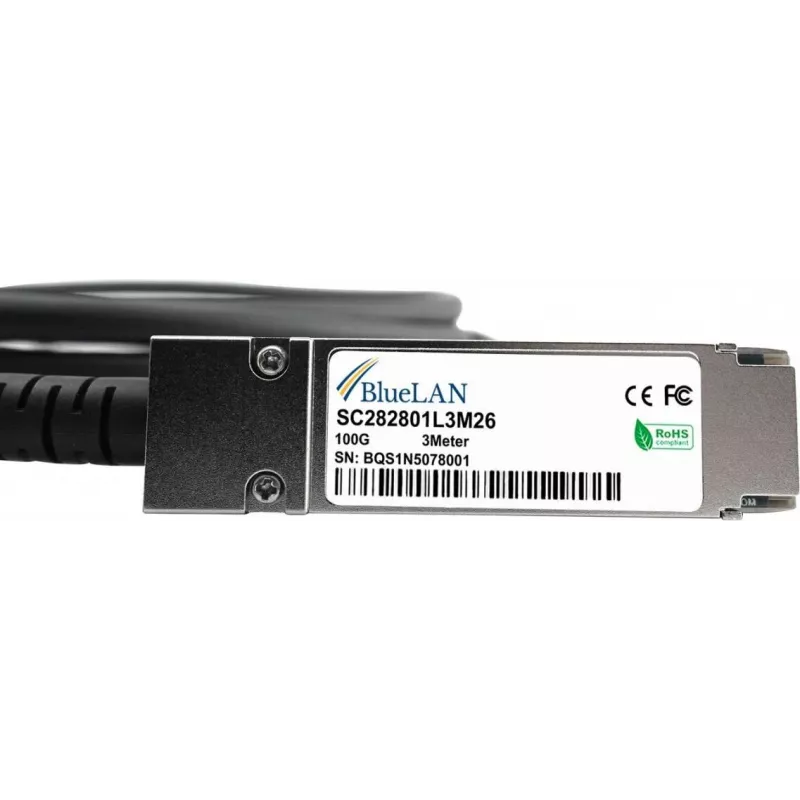 BlueLAN Cable directo 100G QSFP28 1 m EQPC1HPC010C0100-BL