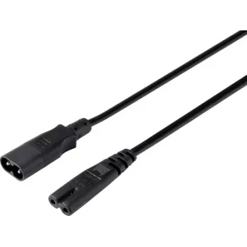Sygonix SY-5043436 Cable alargador de corriente negro 2 m (SY-5043436)