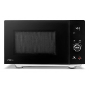 Medion MD 12041 microondas combinado 4 en 1 con grill, aire caliente y función de descongelación, 25L, 900W, negro/acero inoxidable 50076276